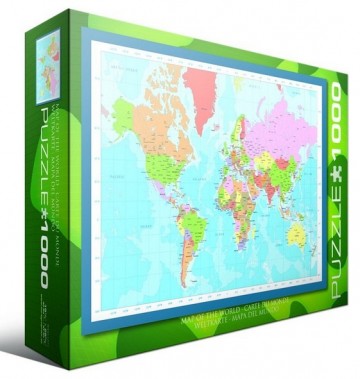 Puzzelwereld legpuzzel Eurographics 1271 wereldkaart 1000 stukjes L