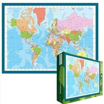Puzzelwereld legpuzzel eurographics 1271 wereldkaart 1000 stukjes LP