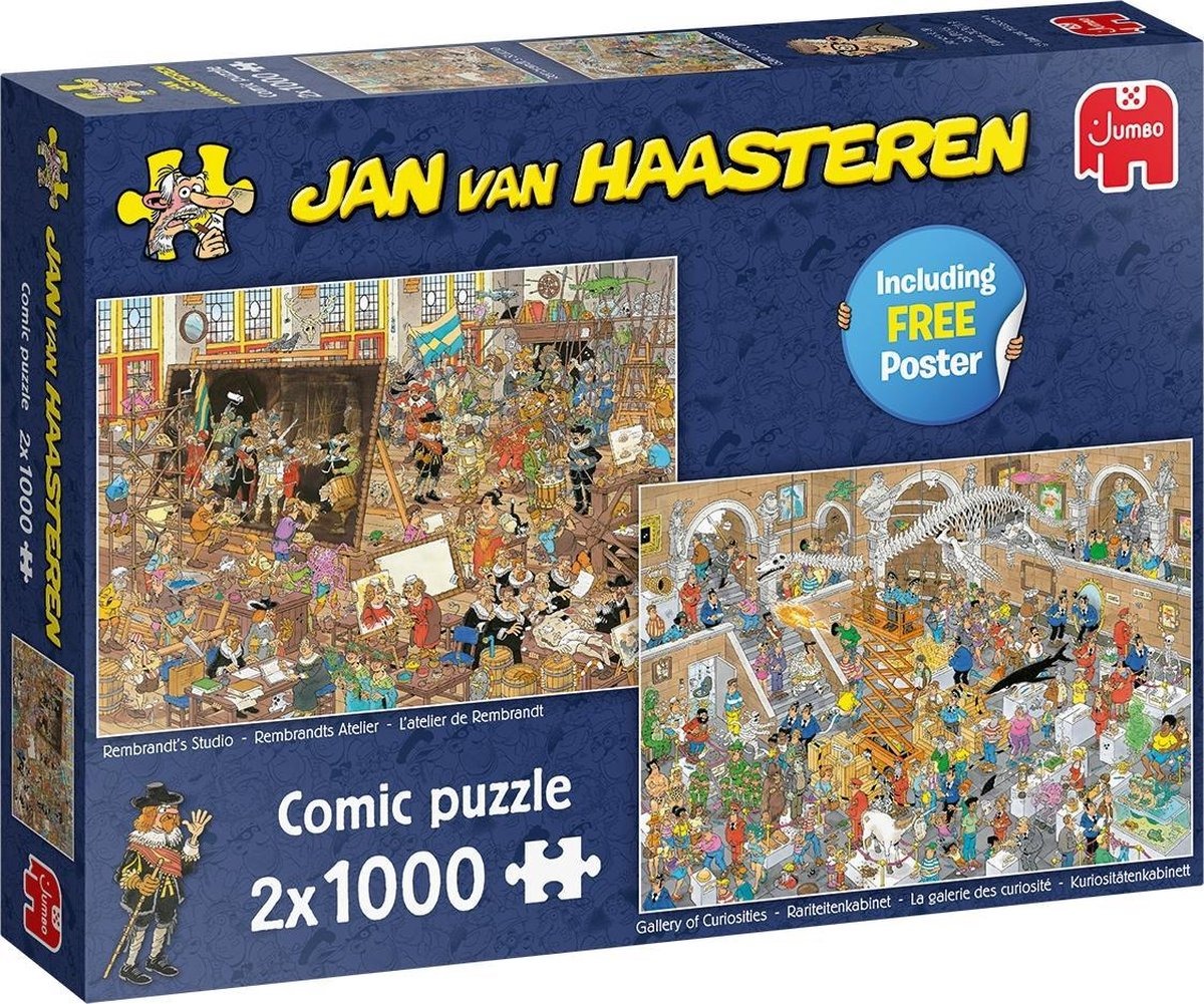 Van God misdrijf Dislocatie Jumbo - Jan van Haasteren - Legpuzzel - Rariteitenkabinet/Rembrands Atelier  - 2 x 1000 stukjes - Legpuzzels 751-1000 stukjes - Puzzelwereld.eu