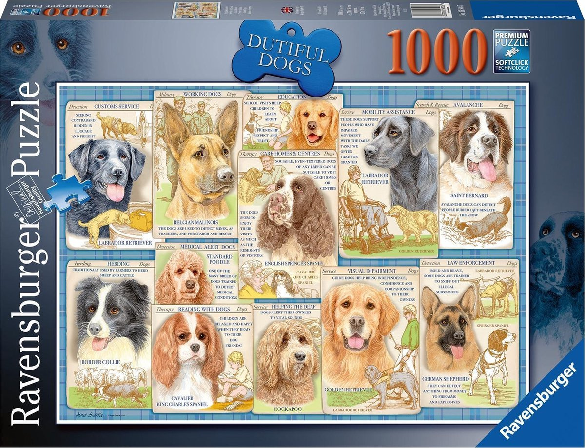 duidelijk Omhoog Zuinig Ravensburger - Legpuzzel - Trouwe Honden - 1000 stukjes - Legpuzzels  751-1000 stukjes - Puzzelwereld.eu